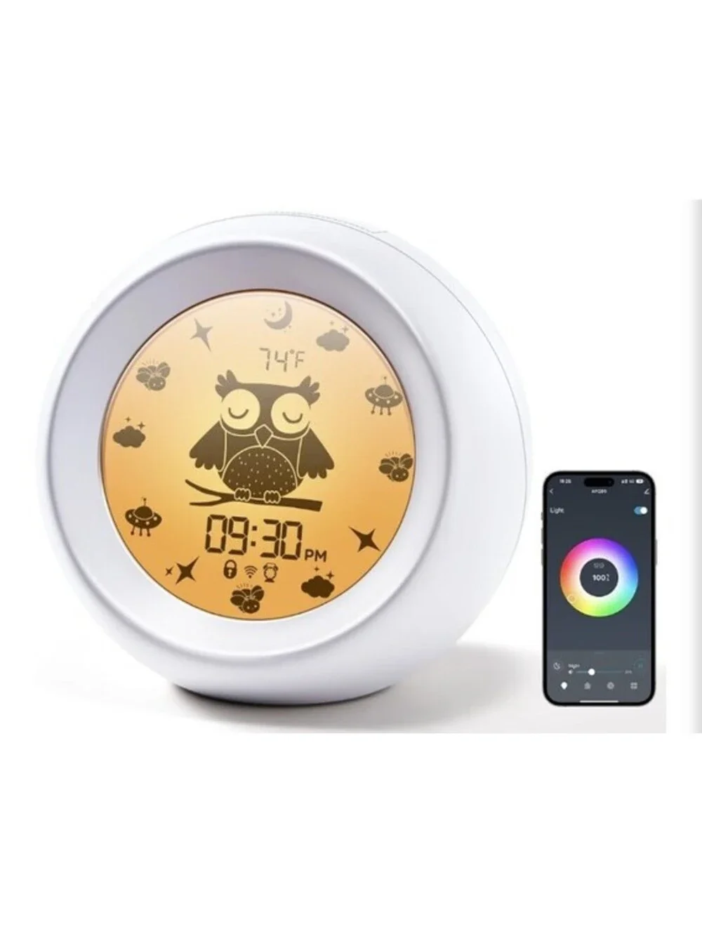 White Noise Machine 16 Soothing Sounds Alarm Clock RGB Night Lights 3-in-1 NEW